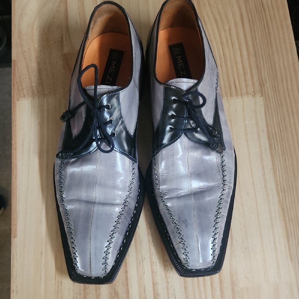 Mezlan Men's Black and Gray Dress Shoes